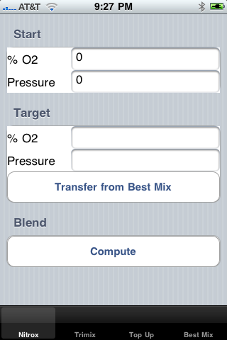 Mix Blender Settings Screen